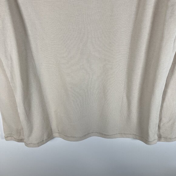 Makers Mark‎ Whiskey Henley Shirt XL Long Sleeve Thermal Waffle Knit Beige - Picture 9 of 9